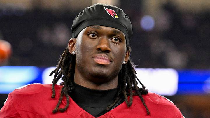 Nov 3, 2025; Arlington, Texas, USA; Arizona Cardinals wide receiver Marvin Harrison Jr. (18) walks off the field after the game between the Dallas Cowboys and the Arizona Cardinals at AT&T Stadium. Mandatory Credit: Jerome Miron-Imagn Images