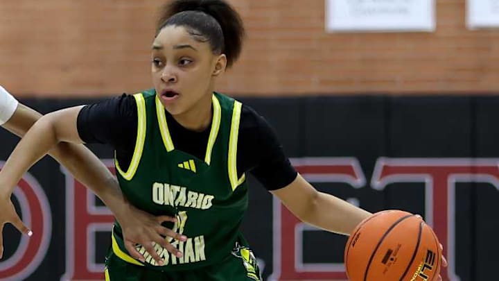 Kaleena Smith, Ontario Christian junior point guard and No. 1 recruit for the 2027 class, is averaging 34.9 points per game while guiding the Lady Knights to a perfect 14-0 start. Kaleena Smith, Ontario Christian junior point guard and No. 1 recruit for the 2027 class, is averaging 34.9 points per game while guiding the Lady Knights to a perfect 14-0 start.
