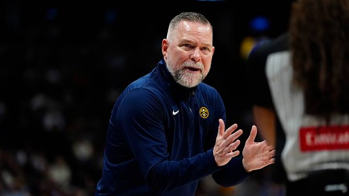 Apr 6, 2025; Denver, Colorado, USA; Denver Nuggets head coach Michael Malone reacts towards referee Danielle Scott (87) in the second half against the Indiana Pacers at Ball Arena. Mandatory Credit: Ron Chenoy-Imagn Images Apr 6, 2025; Denver, Colorado, USA; Denver Nuggets head coach Michael Malone reacts towards referee Danielle Scott (87) in the second half against the Indiana Pacers at Ball Arena. Mandatory Credit: Ron Chenoy-Imagn Images