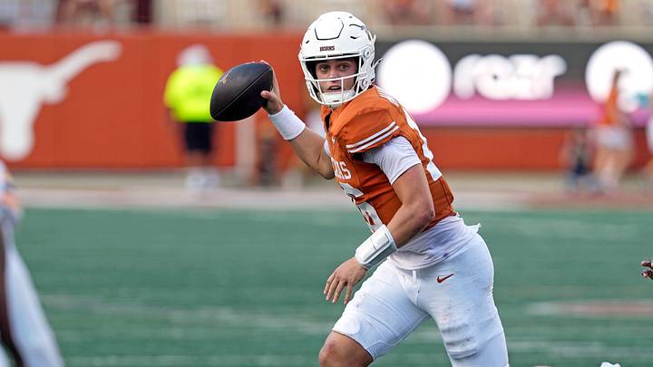 Sep 13, 2025; Austin, Texas, USA; Texas Longhorns quarterback Arch Manning