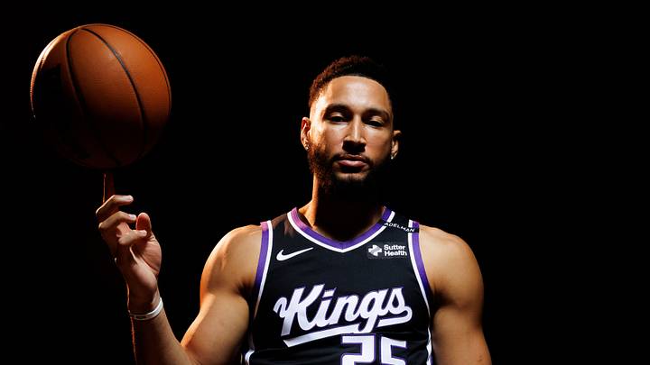 Sep 28, 2026; Sacramento, CA, USA;  Sacramento Kings guard Ben Simmons (25) during media day at Golden 1 Center.  Mandatory Credit: Sergio Estrada-Imagn Images
