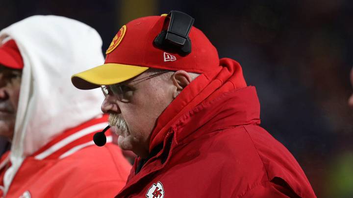 Kansas City Chiefs head coach Andy Reid watches his team on the field.