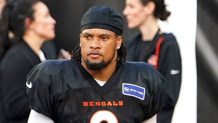 Cincinnati Bengals safety Bryan Cook (6) attends training camp, Friday, Aug. 7, 2026, at Paycor Stadium in Downtown Cincinnati. Cincinnati Bengals safety Bryan Cook (6) attends training camp, Friday, Aug. 7, 2026, at Paycor Stadium in Downtown Cincinnati.