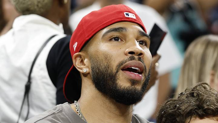 Jul 24, 2026; Chicago, IL, USA;  Boston Celtics forward Jayson Tatum in attendance during the 2026 State Farm WNBA 3-Point Contest at Wintrust Arena. Mandatory Credit: Kamil Krzaczynski-Imagn Images