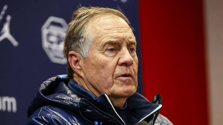 Nov 29, 2025; Raleigh, North Carolina, USA; North Carolina Tar Heels head coach Bill Belichick addresses the media after the second half of the game against NC State Wolfpack at Carter-Finley Stadium. Mandatory Credit: Jaylynn Nash-Imagn Images Nov 29, 2025; Raleigh, North Carolina, USA; North Carolina Tar Heels head coach Bill Belichick addresses the media after the second half of the game against NC State Wolfpack at Carter-Finley Stadium. Mandatory Credit: Jaylynn Nash-Imagn Images