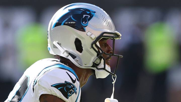 Carolina Panthers cornerback Akayleb Evans Carolina Panthers cornerback Akayleb Evans