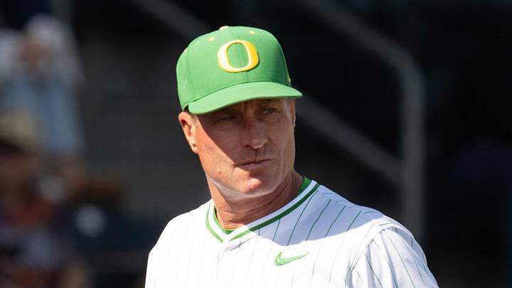 Oregon baseball Mark Wasikowski walks back to the dugout during the game against UCLA at PK Park in Eugene April 19, 2025 Oregon baseball Mark Wasikowski walks back to the dugout during the game against UCLA at PK Park in Eugene April 19, 2025