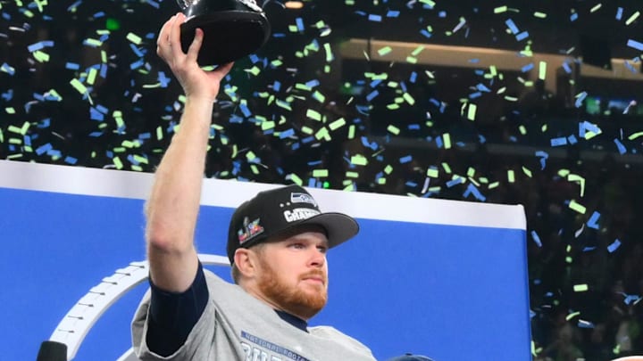 Seattle Seahawks quarterback Sam Darnold (14). Mandatory Credit: Steven Bisig-Imagn Images