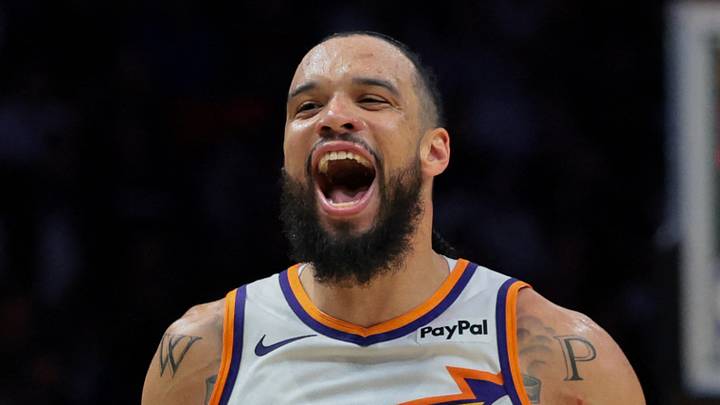 Phoenix Suns forward Dillon Brooks (3) reacts after scoring against the Miami Heat during the third quarter at Kaseya Center on January 13, 2026. Phoenix Suns forward Dillon Brooks (3) reacts after scoring against the Miami Heat during the third quarter at Kaseya Center on January 13, 2026.