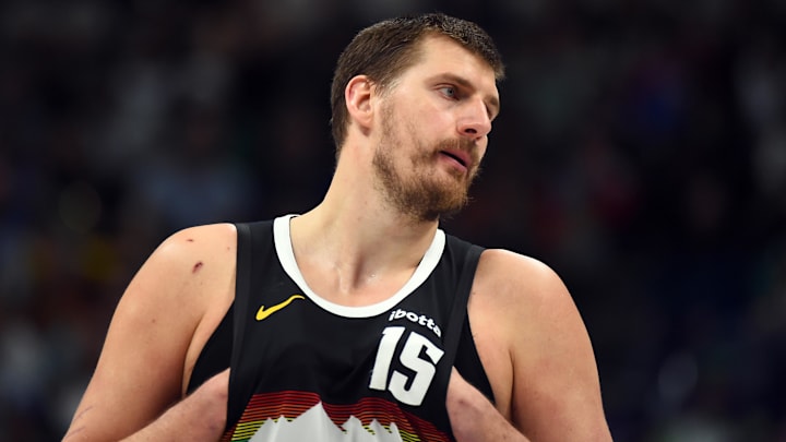 Mar 17, 2026; Denver, Colorado, USA; Denver Nuggets center Nikola Jokic (15) during the first half against the Philadelphia 76ers at Ball Arena. Mandatory Credit: Christopher Hanewinckel-Imagn Images Mar 17, 2026; Denver, Colorado, USA; Denver Nuggets center Nikola Jokic (15) during the first half against the Philadelphia 76ers at Ball Arena. Mandatory Credit: Christopher Hanewinckel-Imagn Images