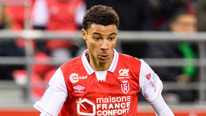 Hugo Ekitike sous les couleurs du Stade de Reims.