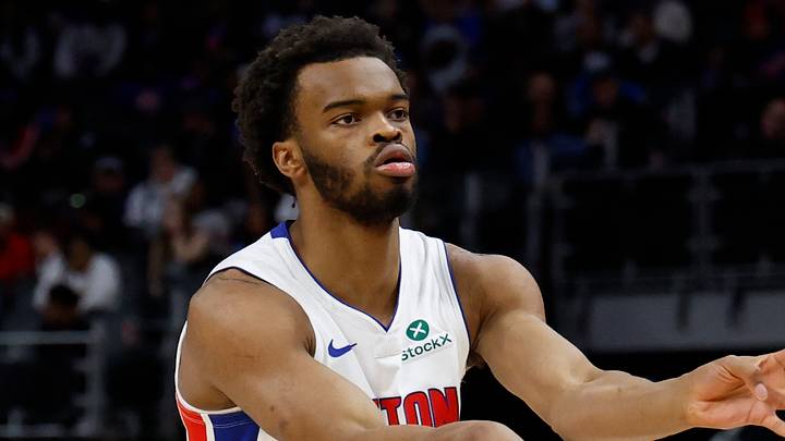 Oct 16, 2026; Detroit, Michigan, USA; Detroit Pistons guard Ebuka Okorie (23) passes in the second half against the Toronto Raptors at Little Caesars Arena. Mandatory Credit: Rick Osentoski-Imagn Images Oct 16, 2026; Detroit, Michigan, USA; Detroit Pistons guard Ebuka Okorie (23) passes in the second half against the Toronto Raptors at Little Caesars Arena. Mandatory Credit: Rick Osentoski-Imagn Images