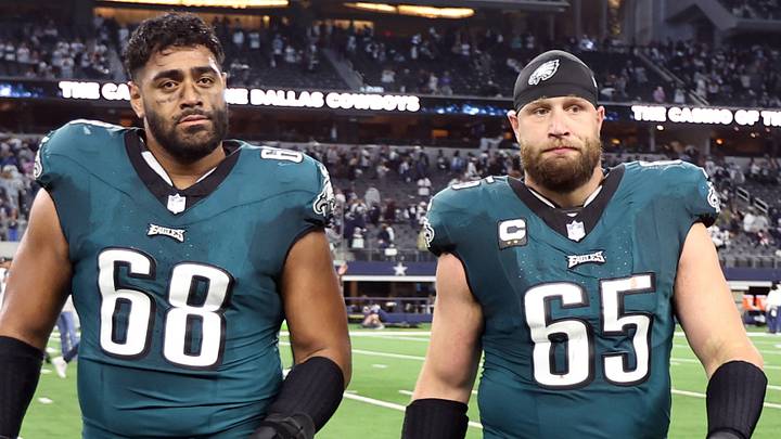 Philadelphia Eagles offensive tackles Jordan Mailata and Lane Johnson