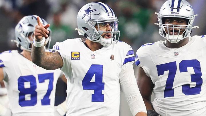 Dallas Cowboys quarterback Dak Prescott reacts in the third quarter against the Philadelphia Eagles. Dallas Cowboys quarterback Dak Prescott reacts in the third quarter against the Philadelphia Eagles.