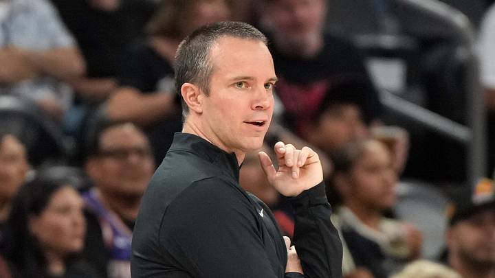 Phoenix Suns head coach Jordan Ott watches against the San Antonio Spurs in the first half at Mortgage Matchup Center on Oct. 10, 2026. Phoenix Suns head coach Jordan Ott watches against the San Antonio Spurs in the first half at Mortgage Matchup Center on Oct. 10, 2026.