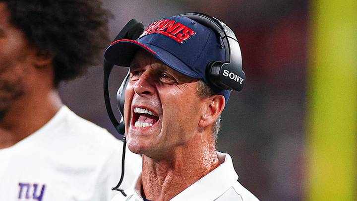 New York Giants head coach John Harbaugh