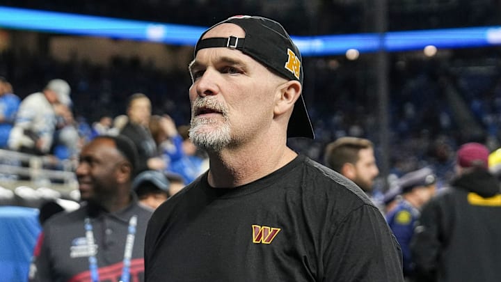 Washington Commanders head coach Dan Quinn walks up the tunnel during warm up before the NFC divisional round between Detroit Lions and Washington Commanders at Ford Field in Detroit on Saturday, Jan. 18, 2025. Washington Commanders head coach Dan Quinn walks up the tunnel during warm up before the NFC divisional round between Detroit Lions and Washington Commanders at Ford Field in Detroit on Saturday, Jan. 18, 2025.
