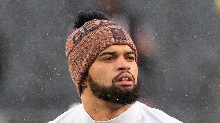 Chicago Bears quarterback Caleb Williams looks on Chicago Bears quarterback Caleb Williams looks on