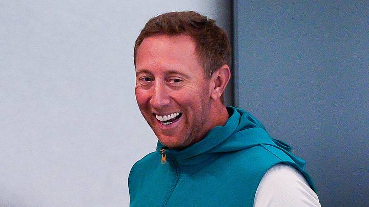 Jacksonville Jaguars head coach Liam Coen has a laugh with the media after Jacksonville Jaguars’ annual pre-draft luncheon press conference in the media room at the Miller Electric Center Thursday April 9, 2026 in Jacksonville, Fla. [Doug Engle/Florida Times-Union]