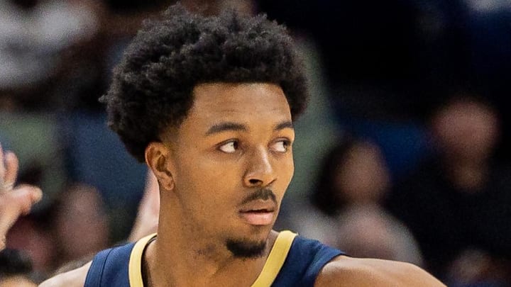 Dec 27, 2025; New Orleans, Louisiana, USA;  New Orleans Pelicans forward Trey Murphy III (25) : Stephen Lew-Imagn Images