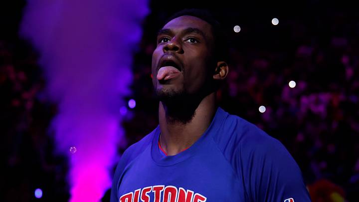 May 17, 2026; Detroit, Michigan, USA; Detroit Pistons center Jalen Duren (0) reacts before game seven of the second round of the 2026 NBA Playoffs against the Cleveland Cavaliers at Little Caesars Arena. Mandatory Credit: Rick Osentoski-Imagn Images