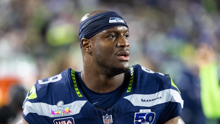 Feb 8, 2026; Santa Clara, CA, USA; Seattle Seahawks running back Kenneth Walker III (9) against the New England Patriots during Super Bowl LX at Levi's Stadium. Mandatory Credit: Mark J. Rebilas-Imagn Images Feb 8, 2026; Santa Clara, CA, USA; Seattle Seahawks running back Kenneth Walker III (9) against the New England Patriots during Super Bowl LX at Levi's Stadium. Mandatory Credit: Mark J. Rebilas-Imagn Images