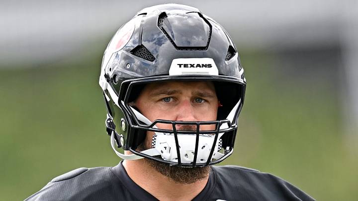 Jun 9, 2026; Houston, Texas, USA; Houston Texans guard Wyatt Teller arrives for the team’s minicamp at Houston Methodist Training Center. Mandatory Credit: Maria Lysaker-Imagn Images Jun 9, 2026; Houston, Texas, USA; Houston Texans guard Wyatt Teller arrives for the team’s minicamp at Houston Methodist Training Center. Mandatory Credit: Maria Lysaker-Imagn Images