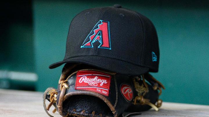 Apr 4, 2025; Washington, District of Columbia, USA; A detailed view of an Arizona Diamondbacks hat at the game between the Washington Nationals and the Arizona Diamondbacks at Nationals Park. Apr 4, 2025; Washington, District of Columbia, USA; A detailed view of an Arizona Diamondbacks hat at the game between the Washington Nationals and the Arizona Diamondbacks at Nationals Park.