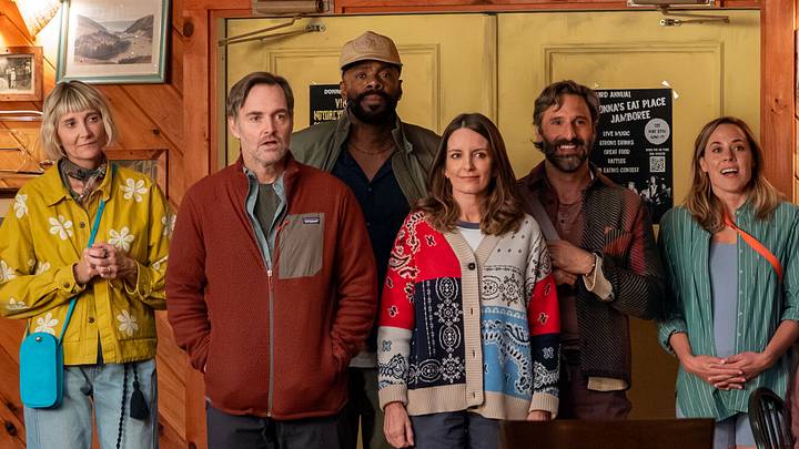 THE FOUR SEASONS, SEASON 2. (L to R) Kerri Kenney-Silver as Anne, Will Forte as Jack, Colman Domingo as Danny, Tina Fey as Kate, Marco Calvani as Claude, and Erika Henningsen as Ginny in Episode 201 of The Four Seasons, Season 2