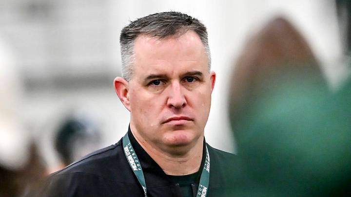 Michigan State's head coach Pat Fitzgerald looks on during spring football practice on Tuesday, March 24, 2026, in East Lansing. Michigan State's head coach Pat Fitzgerald looks on during spring football practice on Tuesday, March 24, 2026, in East Lansing.