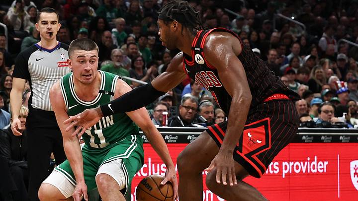 Oct 26, 2026; Boston, Massachusetts, USA; Boston Celtics guard Payton Pritchard (11) goes through the legs against Chicago Bulls guard Buddy Hield (7) during the second half at TD Garden. Mandatory Credit: Winslow Townson-Imagn Images Oct 26, 2026; Boston, Massachusetts, USA; Boston Celtics guard Payton Pritchard (11) goes through the legs against Chicago Bulls guard Buddy Hield (7) during the second half at TD Garden. Mandatory Credit: Winslow Townson-Imagn Images