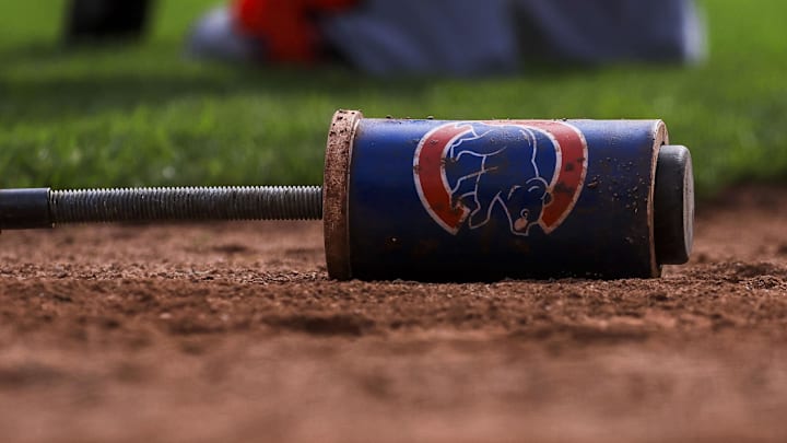 Sep 21, 2025; Cincinnati, Ohio, USA; A general view of the batting equipment of the Chicago Cubs during the third inning in the game against the Cincinnati Reds at Great American Ball Park. Mandatory Credit: Katie Stratman-Imagn Images Sep 21, 2025; Cincinnati, Ohio, USA; A general view of the batting equipment of the Chicago Cubs during the third inning in the game against the Cincinnati Reds at Great American Ball Park. Mandatory Credit: Katie Stratman-Imagn Images