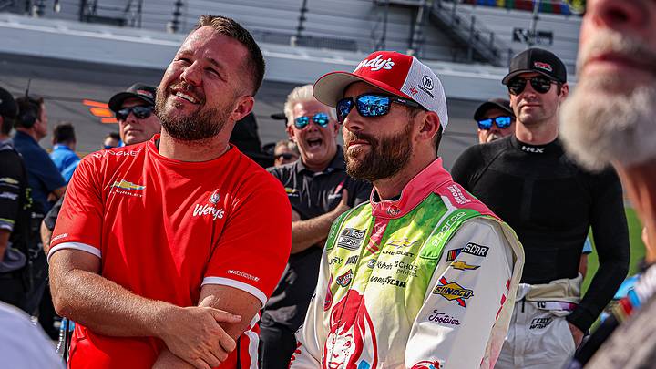 Ross Chastain watches as he is shown as the pole sitter for the Coke Zero Sugar 400 at Daytona. Ross Chastain watches as he is shown as the pole sitter for the Coke Zero Sugar 400 at Daytona.