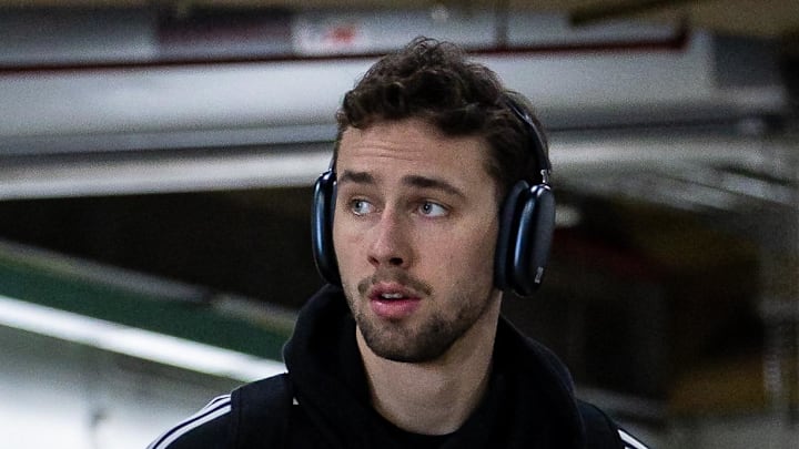 Orlando Magic forward Franz Wagner arrives at Smoothie King Center.