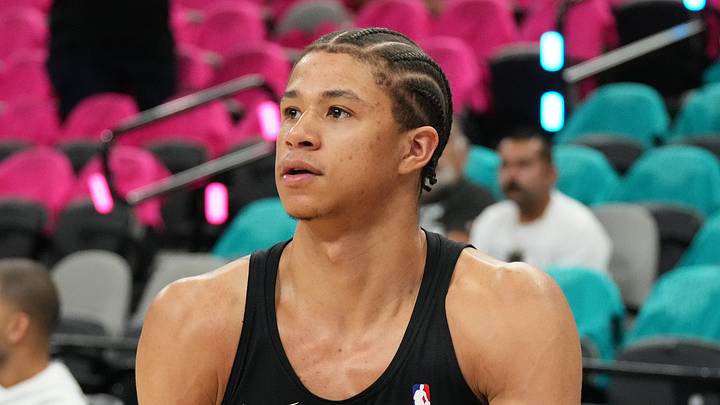 May 22, 2026; San Antonio, Texas, USA; San Antonio Spurs forward Carter Bryant (11) practices before game three of the western conference finals for the 2026 NBA playoffs at Frost Bank Center. Mandatory Credit: Scott Wachter-Imagn Images