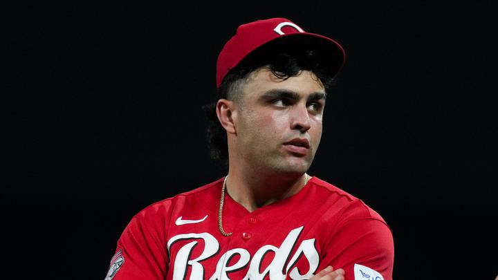 Cincinnati Reds first baseman Sal Stewart (27) talks