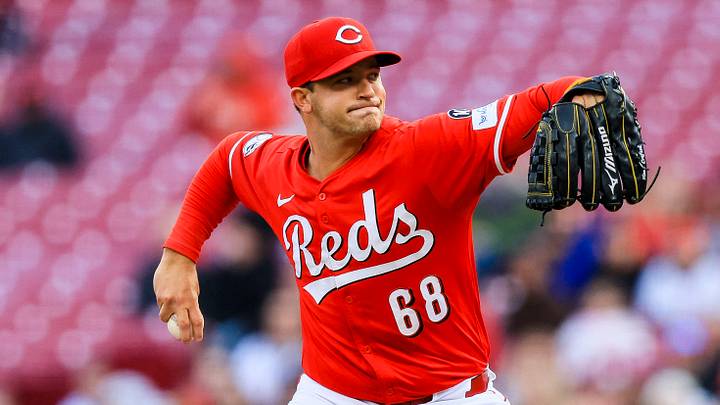 Cincinnati Reds starting pitcher Carson Spiers (68) pitches