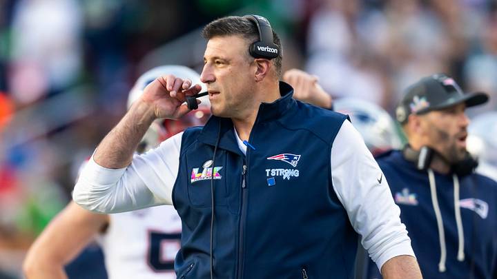 Feb 8, 2026; Santa Clara, CA, USA; New England Patriots head coach Mike Vrabel against the Seattle Seahawks during Super Bowl LX at Levi's Stadium. Mandatory Credit: Mark J. Rebilas-Imagn Images