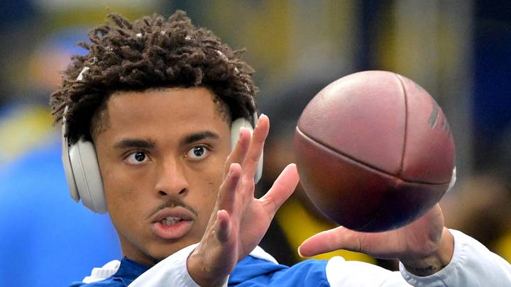 Indianapolis Colts wide receiver Josh Downs warms up
