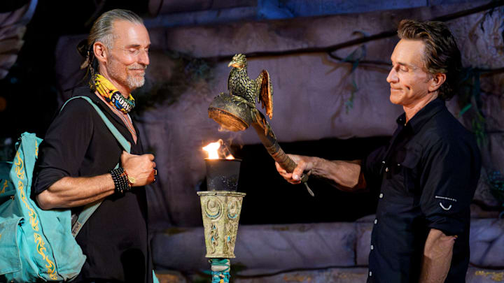 “Double The Fun, Double The Demise” – A boat arrives asking the tribe to divide themselves into pairs. This week’s immunity challenge features one of the biggest twists ever seen in Survivor history. Then, a theatrical risk taken at tribal council must be enough to cast doubt upon those on the chopping block, on SURVIVOR 50 Photo: Robert Voets/CBS ©2025 CBS Broadcasting, Inc. All Rights Reserved.