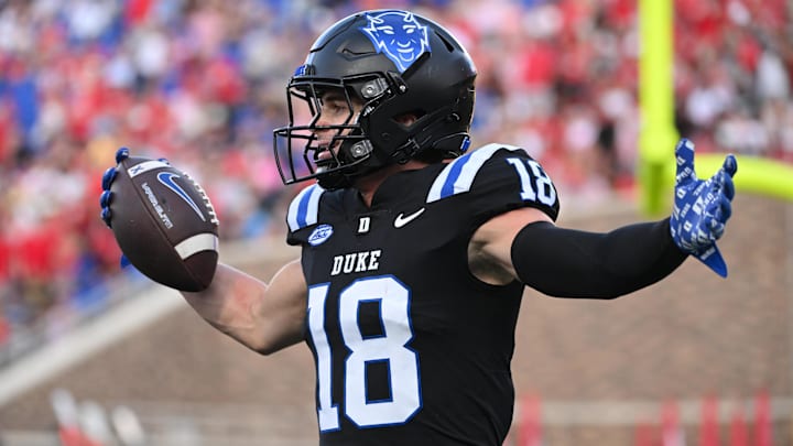 Duke Blue Devils wide receiver Cooper Barkate (18)