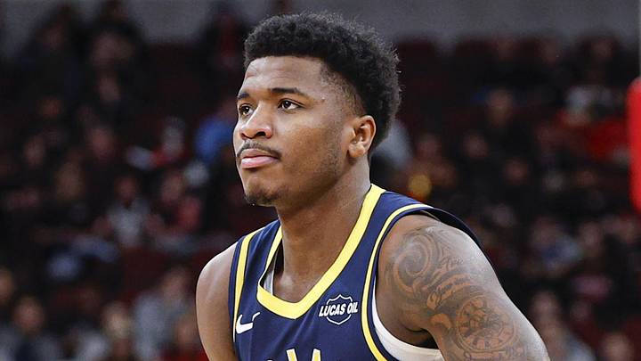 Apr 1, 2026; Chicago, Illinois, USA; Indiana Pacers guard Kam Jones (7) shoots against the Chicago Bulls during the first half at United Center. Mandatory Credit: Kamil Krzaczynski-Imagn Images