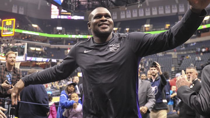 Jan 19, 2018; Memphis, TN, USA; Sacramento Kings forward Zach Randolph (50) walks off the court after the game against the Memphis Grizzlies at FedExForum. Memphis Grizzlies defeated the Sacramento Kings 106-88. Mandatory Credit: Justin Ford-Imagn Images