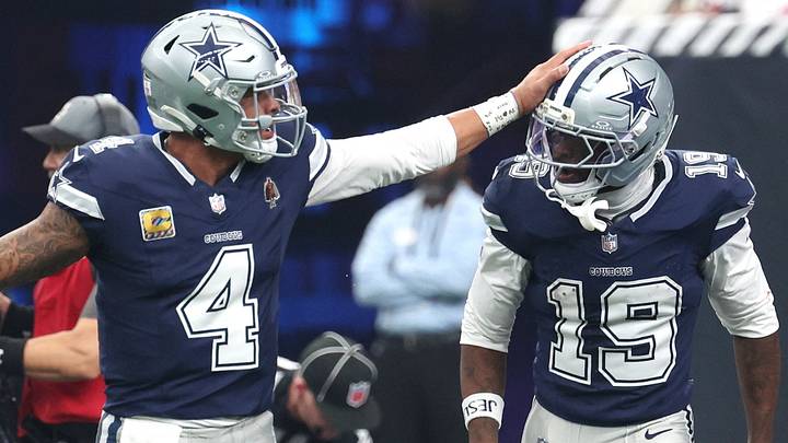 Dallas Cowboys quarterback Dak Prescott celebrates with receiver Ryan Flournoy after a touchdown against the Houston Texans Dallas Cowboys quarterback Dak Prescott celebrates with receiver Ryan Flournoy after a touchdown against the Houston Texans