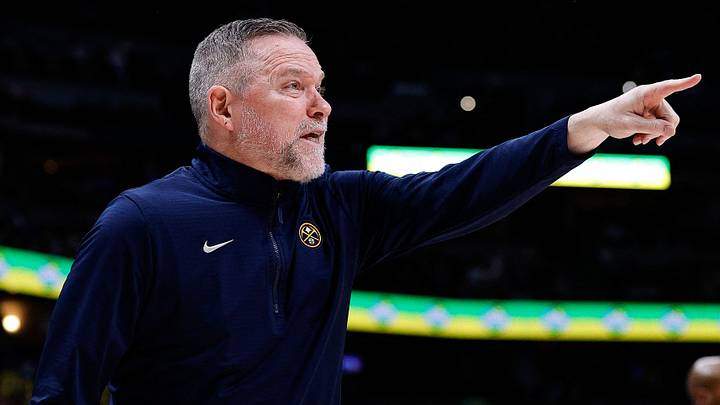 Mar 26, 2025; Denver, Colorado, USA; Denver Nuggets head coach Michael Malone in the second quarter against the Milwaukee Bucks at Ball Arena. Mandatory Credit: Isaiah J. Downing-Imagn Images Mar 26, 2025; Denver, Colorado, USA; Denver Nuggets head coach Michael Malone in the second quarter against the Milwaukee Bucks at Ball Arena. Mandatory Credit: Isaiah J. Downing-Imagn Images