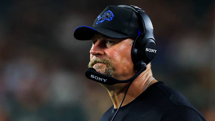 Detroit Lions head coach Dan Campbell on the sidelines.