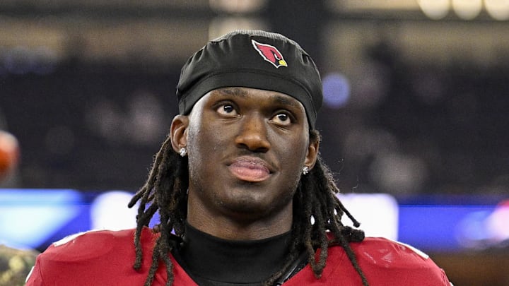 Nov 3, 2025; Arlington, Texas, USA; Arizona Cardinals wide receiver Marvin Harrison Jr. (18) walks off the field after the game between the Dallas Cowboys and the Arizona Cardinals at AT&T Stadium. Mandatory Credit: Jerome Miron-Imagn Images