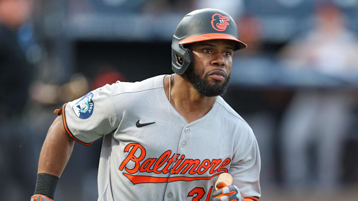 Jun 18, 2025; Tampa, Florida, USA; Baltimore Orioles center fielder Cedric Mullins (31) runs the bases after hitting a home run against the Tampa Bay Rays in the second inning at George M. Steinbrenner Field. 
