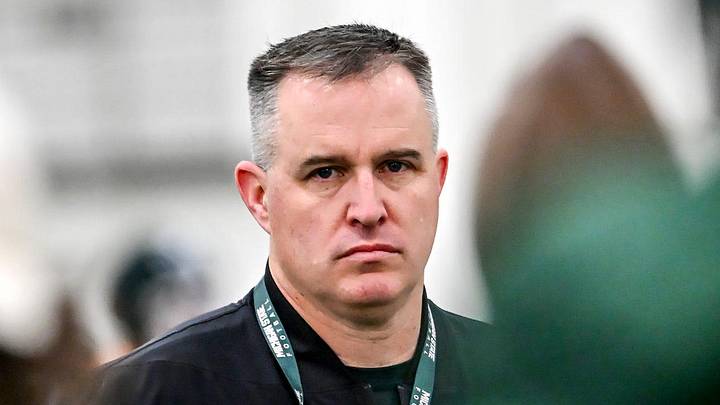 Michigan State's head coach Pat Fitzgerald looks on during spring football practice on Tuesday, March 24, 2026, in East Lansing. Michigan State's head coach Pat Fitzgerald looks on during spring football practice on Tuesday, March 24, 2026, in East Lansing.