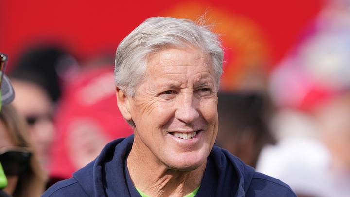 Seattle Seahawks head coach Pete Carroll stands on the sideline
